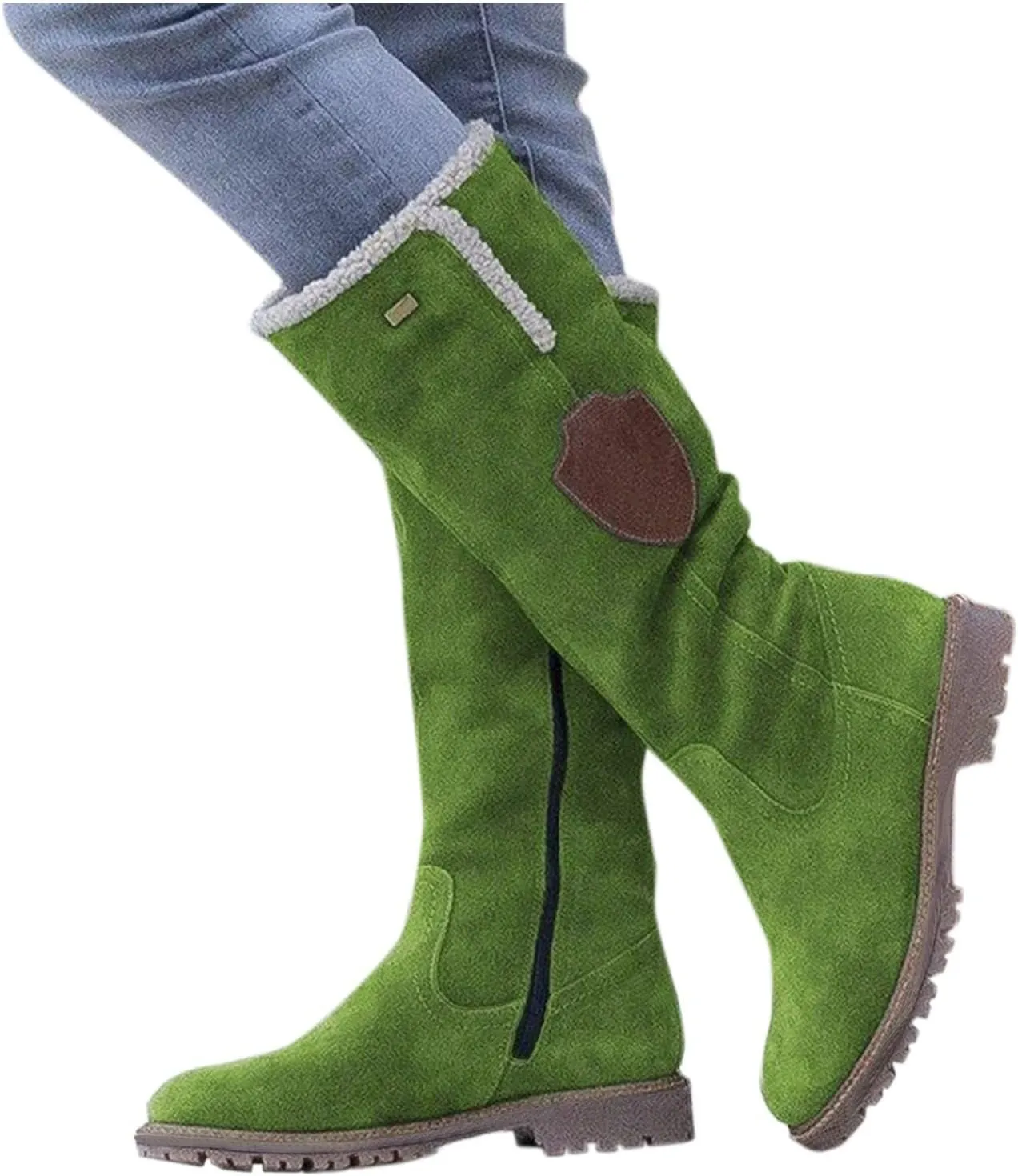 Women's Snow Boots Slip on Winter Snow Boots Women Women Winter Boots Pull on Mid Calf Winter Boots for Women with Fur Women's Tall Winter Boots