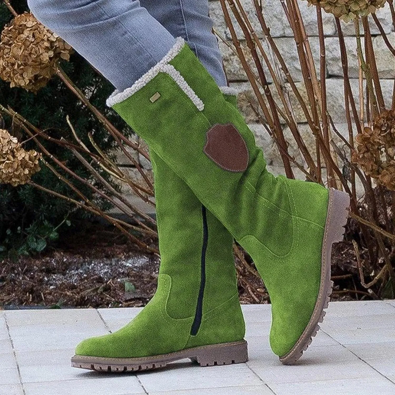 Women's Snow Boots Slip on Winter Snow Boots Women Women Winter Boots Pull on Mid Calf Winter Boots for Women with Fur Women's Tall Winter Boots