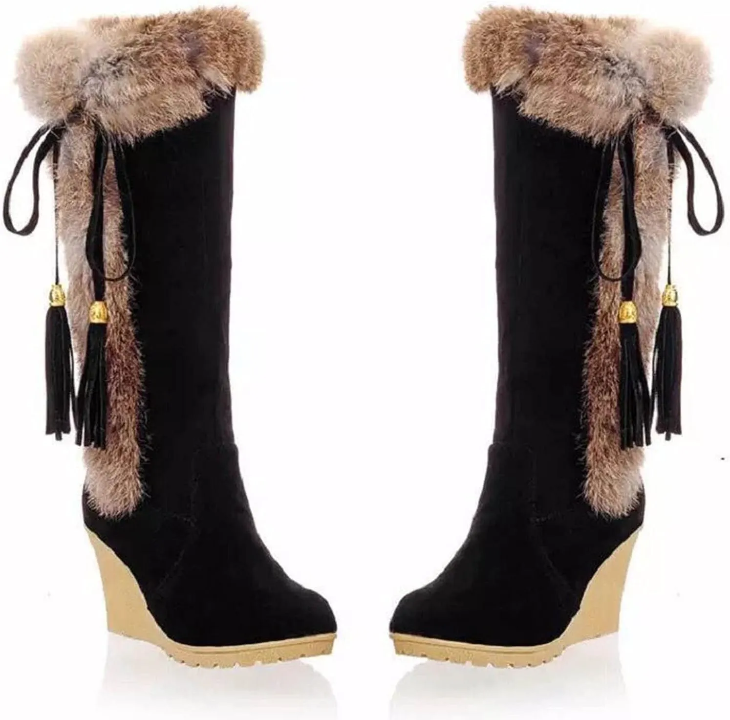 Womens Snow Boots Waterproof Insulated Pull on Snow Booties for Women 2023 Womens Winter Booties Slip on Waterproof Boots for Women Wide Width Womens Tall Winter Boots