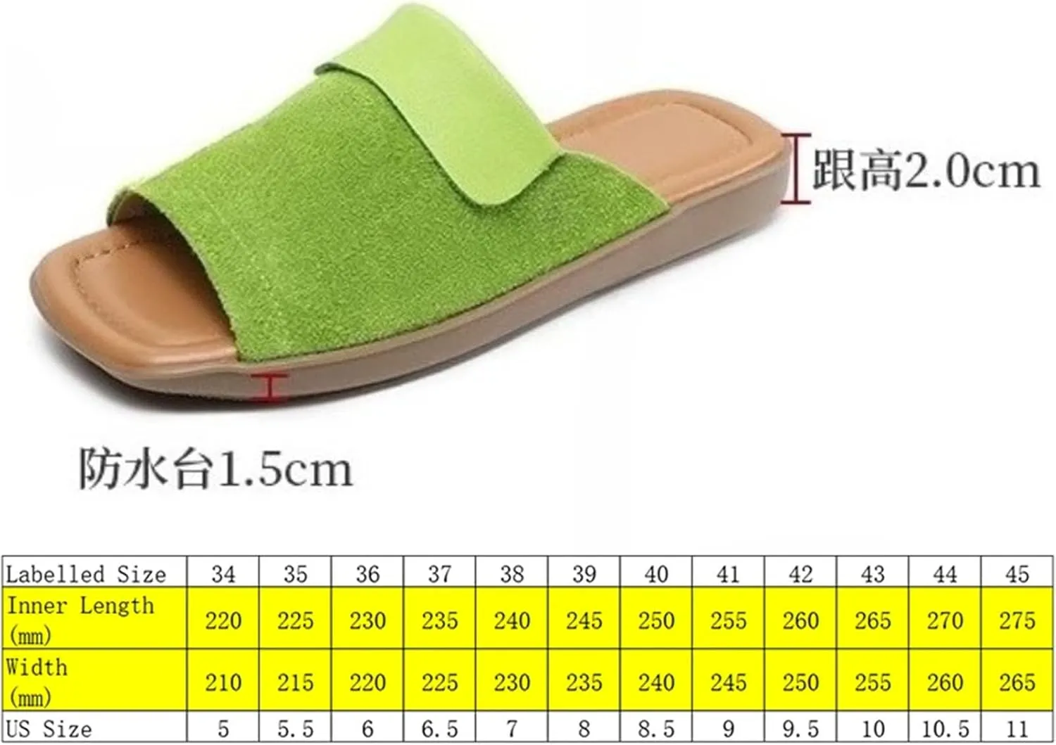 Women's Suede Slip-On Loafers - 2cm Peep Toe Summer Fashion Rubber Flats