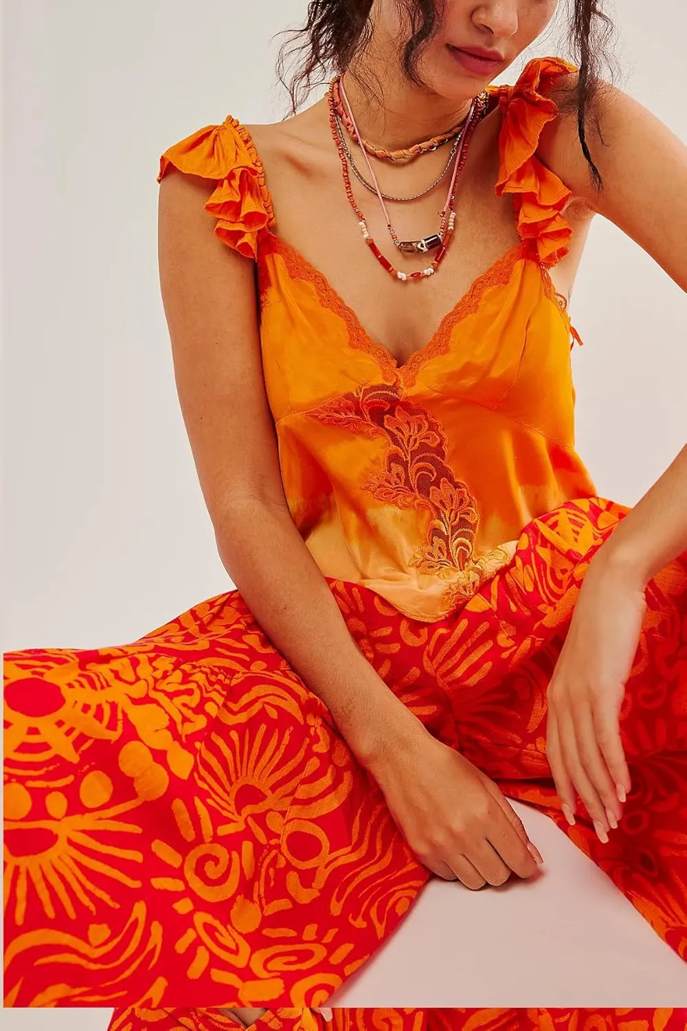 Womens Summer Flowy Short Sleeve Tank Top with Lace Trim Button Down Chiffon Shirt Boho Tie Front Ruffle Tank Tops