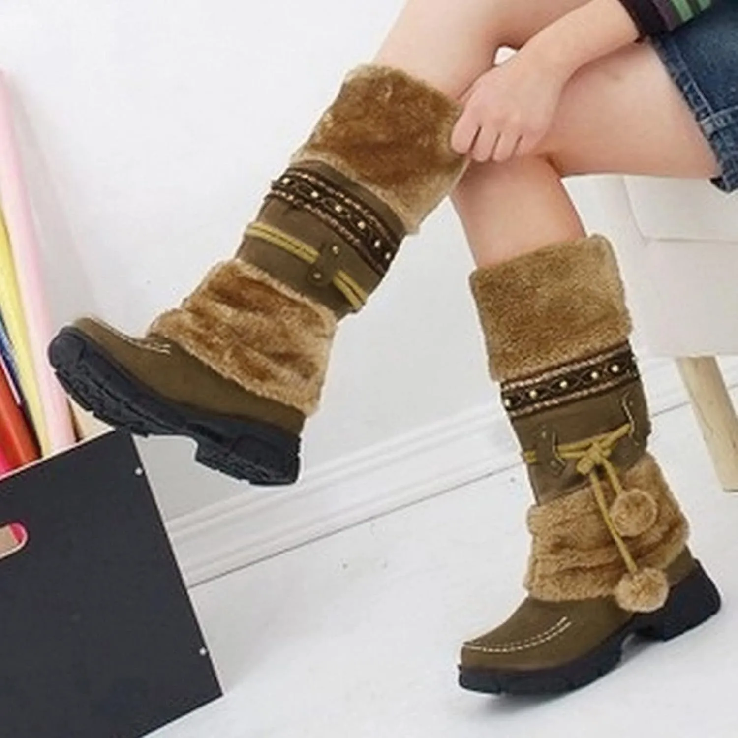Women's Wide Width Waterproof Snow Boots Winter Walking Boots for Women Waterproof Wide Womens Winter Snow Boots Size 8 Winter Boot Women Slip on Botas Invierno Para Mujer Pie Ancho