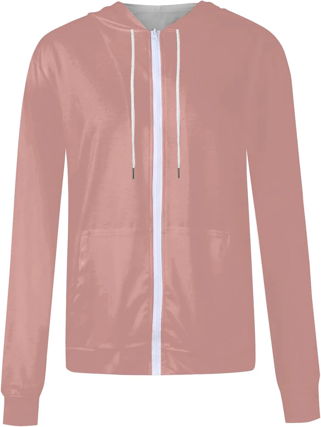 Womens Zip Up Hoodies Casual Oversized Fleece Sweatshirts Long Sleeve Jacket with Pockets 2024 Fall Sweatshirts