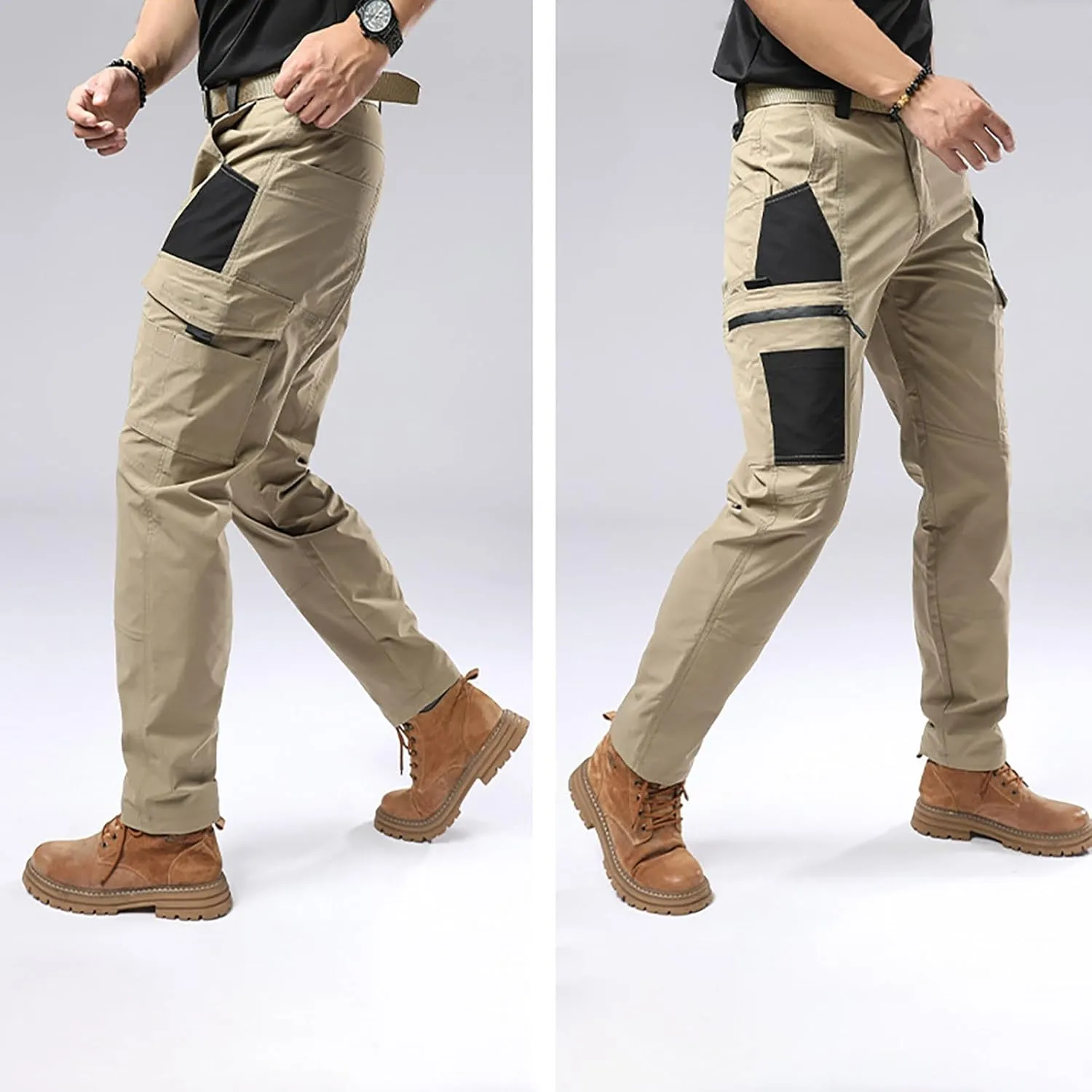 Workout Pants for Men Water Resistant Tapered Pants with Pockets Trousers Athletic Joggers Hiking
