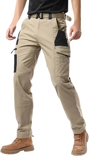 Workout Pants for Men Water Resistant Tapered Pants with Pockets Trousers Athletic Joggers Hiking