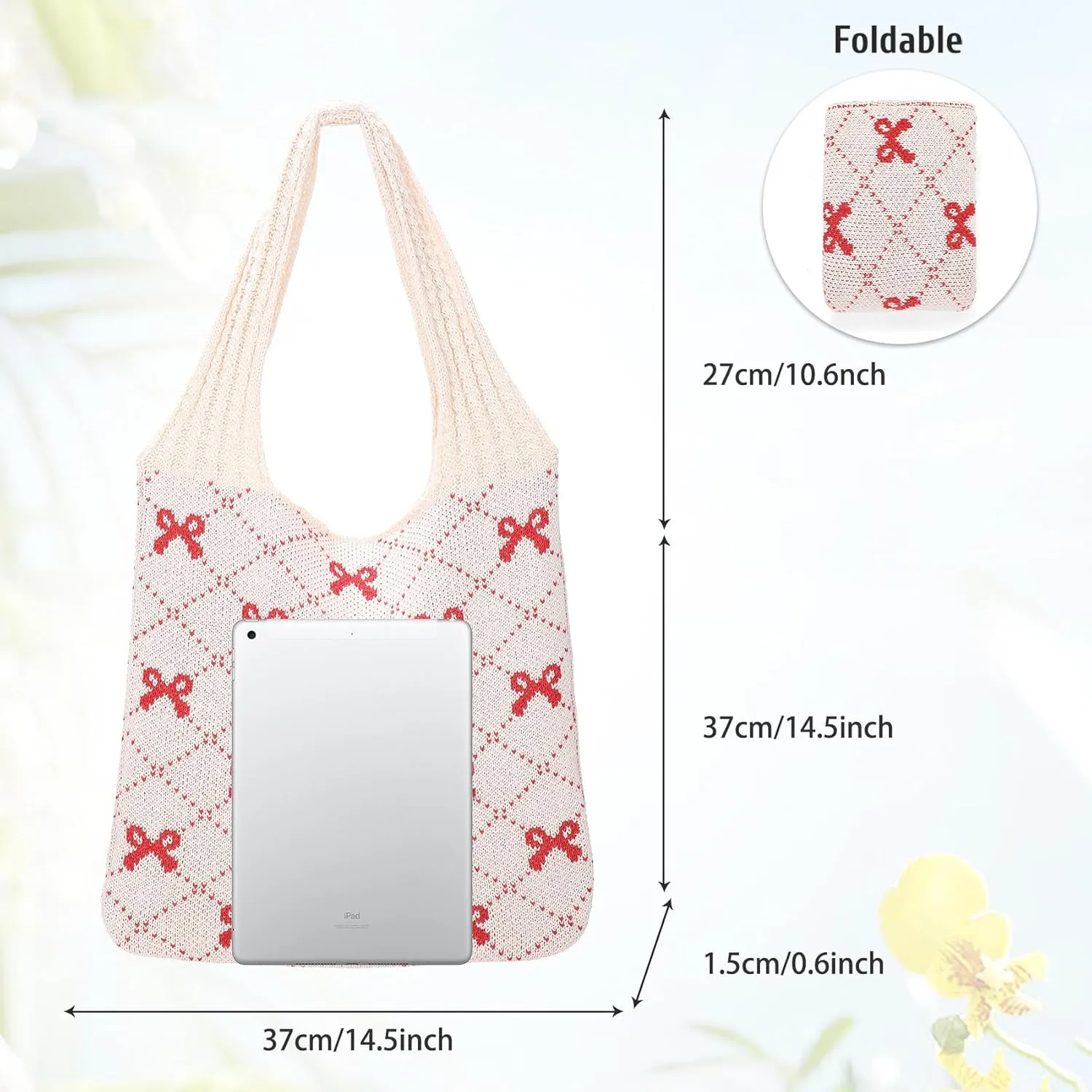 XZQTIVE Crochet Tote Bag for Women Mesh Beach bag for Summer Vacation Aesthetic Hobo Knit Shoulder Bag