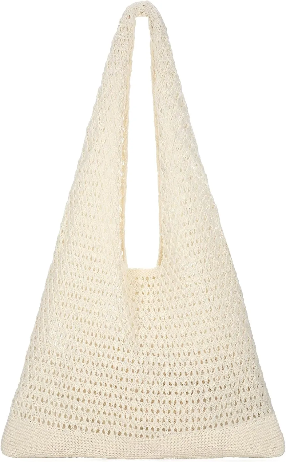 XZQTIVE Crochet Tote Bag for Women Mesh Beach bag for Summer Vacation Aesthetic Hobo Knit Shoulder Bag