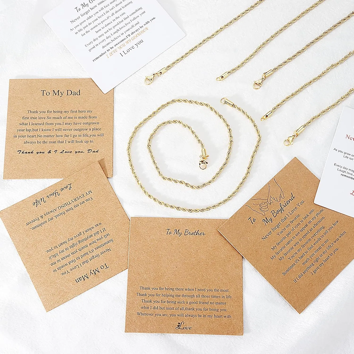 YANCHUN To My Man Necklace Twist Link Chain Necklace For Him Mens Chain Necklaces Gift For Boyfriend Son