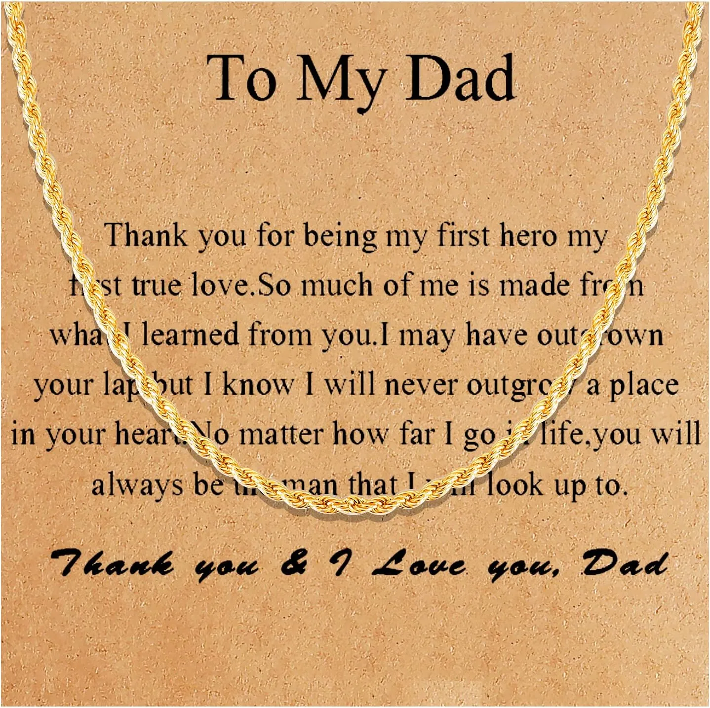 YANCHUN To My Man Necklace Twist Link Chain Necklace For Him Mens Chain Necklaces Gift For Boyfriend Son