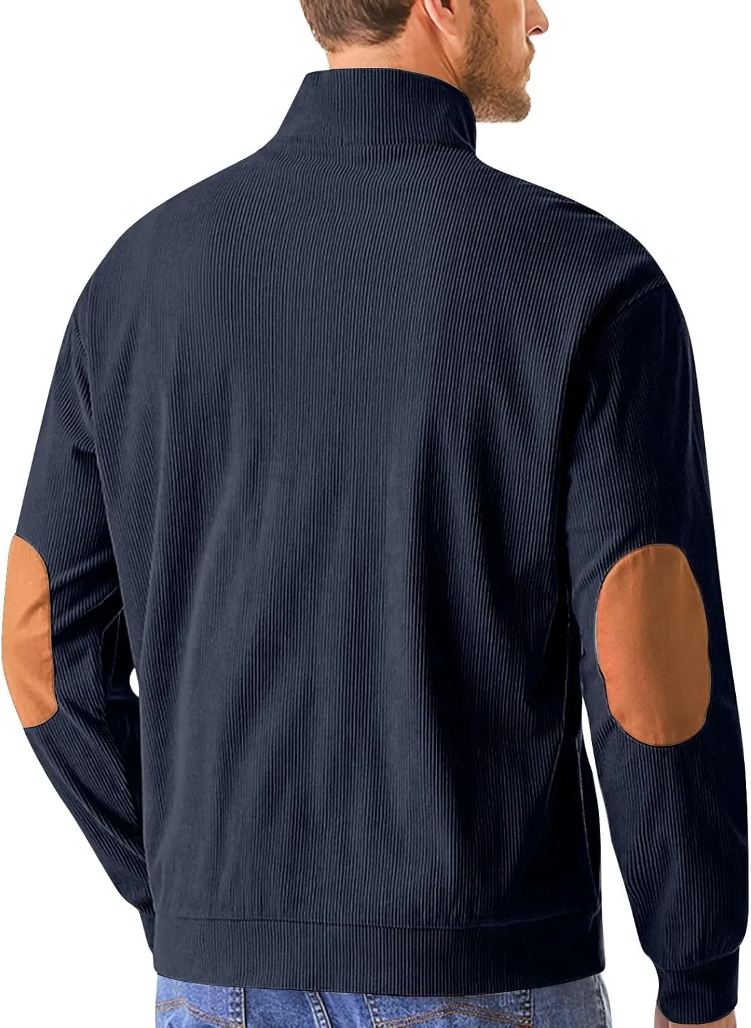 Ymosrh Men's Sweatshirt European Size Outdoor Casual Standing Collar Long-Sleeved Sweater Crewneck Sweatshirts, S-5XL