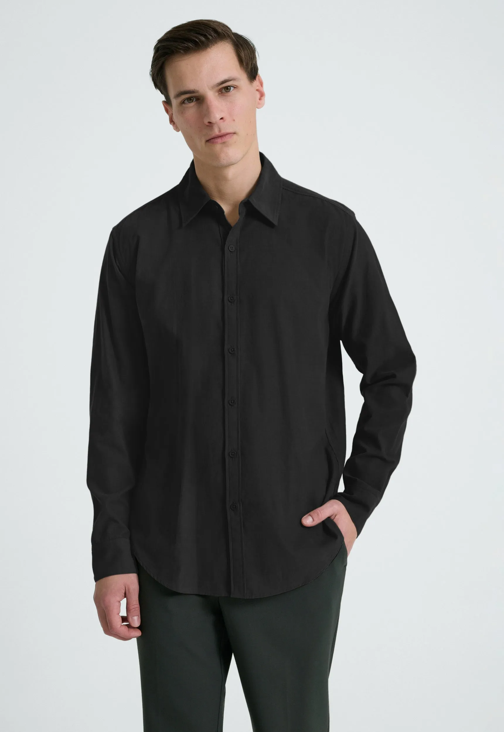 Yokem Cotton Shirt - Black
