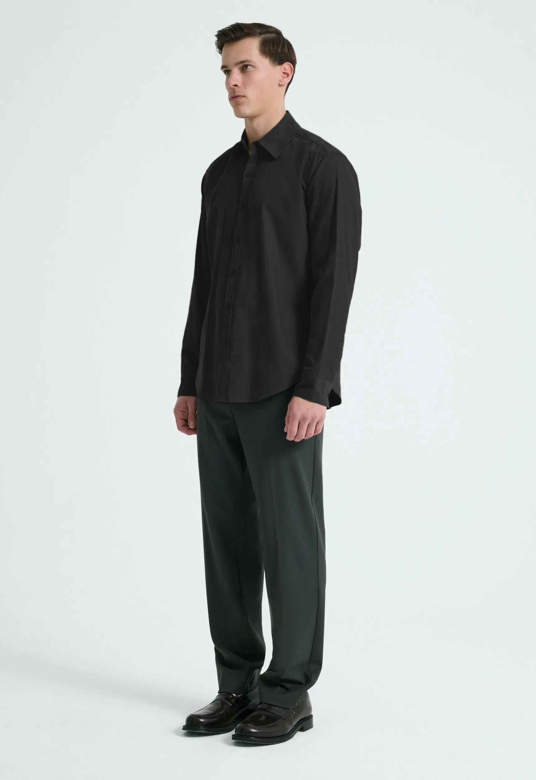 Yokem Cotton Shirt - Black