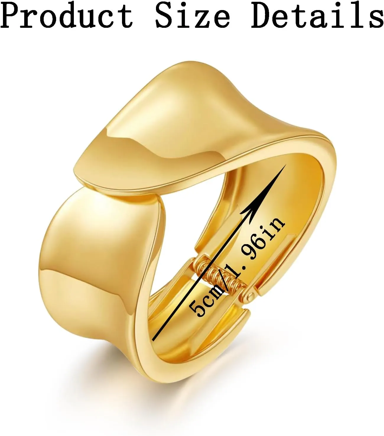 YVVLEE Gold Polished Chunky Bangle Bracelet for Women Twisted Hinged Cuff Bangle Bracelet Irregular Oval Bangle Bracelets Set