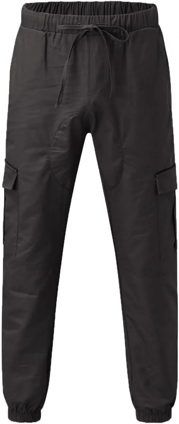 ZHUER Cargo Pants for Men Casual Joggers Pants Stretch Drawstring Sweatpants Cotton Chino Pants Slim Fit Gym Workout Pants