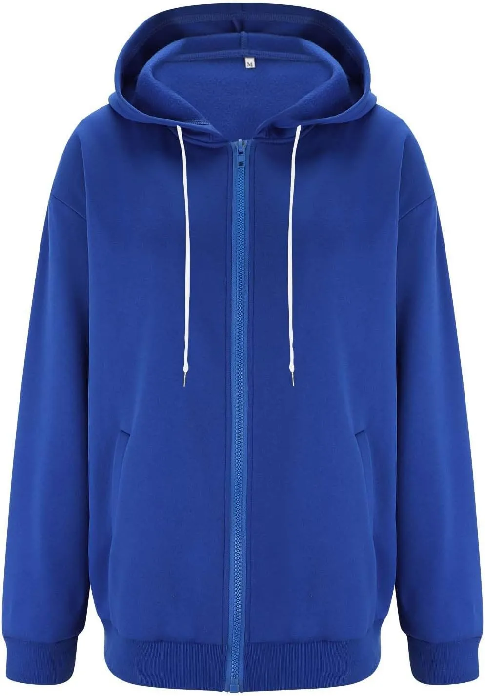 Zip Up Hoodie Women Fleece Oversized Sweatshirt Hoodies Casual Drawstring Hooded Sports Sweat Jackets with Pockets